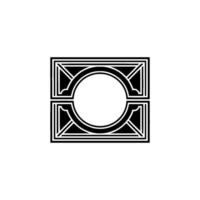 Geometric Ornament, Circular Emblem, Minimalist vector