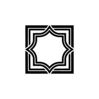 Geometric Ornament, Minimalist, Elegant Square Motif vector