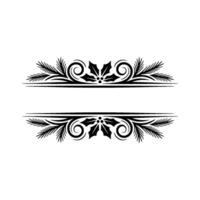 Elegant Holly Branch Divider, Vintage Element vector