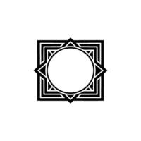 Geometric Deco Frame, Minimalist, Circular Motif, Pattern vector
