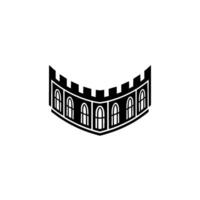 Minimalist Fortress Silhouette, Architectural Emblem, Architecture vector