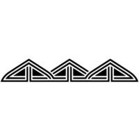 Geometric Mountain Range, Minimalist, Black and White vector