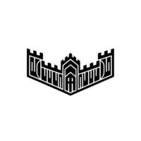 Geometric Fortress Emblem, Modern Gothic, Architecture vector