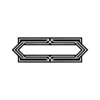 Art Deco Geometric Frame, Elegant Element - Line vector