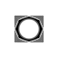 Geometric Circle Frame, Art Deco Style, Minimalist, Lines vector