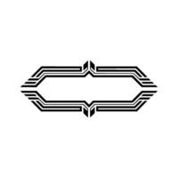 Geometric Deco Frame, Minimalist, Elegant Border, - Linear vector