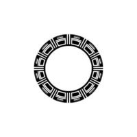 Geometric Circle Emblem, Stylized Aegean vector