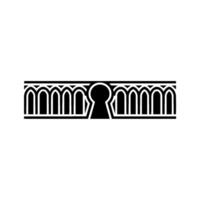 Geometric Keyhole Border, Minimalist Security Concept vector