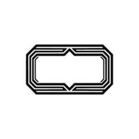 Geometric Deco Frame, Minimalist, Elegant Outline, Template vector