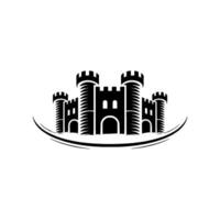 Regal Fortress Emblem, Minimalist Silhouette, Shield vector