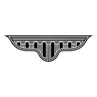 Art Deco Winged Crest Geometric Ornamentation vector