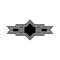 Art Deco Geometric Emblem, Vintage Style, Ribbon vector