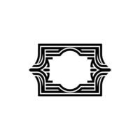 Art Deco Frame, Geometric Ornament, Elegant Border, Vintage, Typography vector