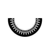 Stylized Crescent Ornament, Minimalist vector