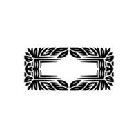 Intricate Black Floral Frame, Elegant Element vector