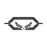 Geometric Emblem, Laurel Wreath, Minimalist vector