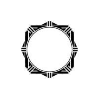 Geometric Deco Frame, Minimalist, Circular Motif - Pattern vector