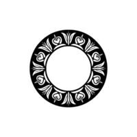 Intricate Black Ornamental Circle, Minimalist vector