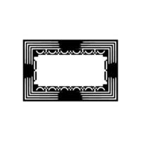 Geometric Deco Frame, Minimalist, Black White, Border vector