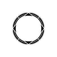 Geometric Circle Frame, Minimalist, Modern Emblem, Outline vector