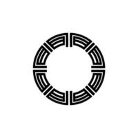 Geometric Circle Emblem, Minimalist, Circular Motif, Monochrome vector