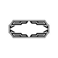 Geometric Deco Frame, Modern Abstract, Outline vector