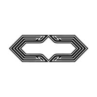 Geometric Deco Frame, Minimalist - Monochrome vector