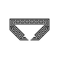 Geometric Greek Key Emblem, Modern Minimalist vector