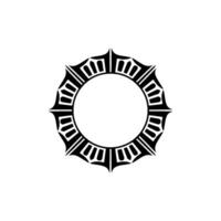 Geometric Tribal Circle, Minimalist, Symbolic Outline vector