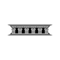 Architectural Emblem Classical Column Border, Minimalist vector