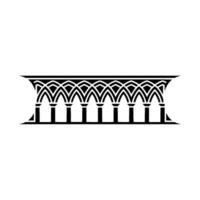 Geometric Temple Crest Art Deco Inspired Architectural Motif vector