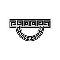 Geometric Greek Key Emblem, Modern Minimalist, Pattern vector