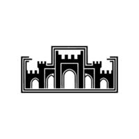 Geometric Fortress Minimalist Black White Emblem, Architecture vector