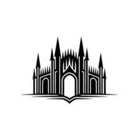 Gothic Cathedral Silhouette, Minimalist Emblem - Architecture vector