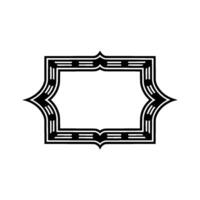Art Deco Frame, Geometric Ornament, Elegant Border, Vintage - Outline vector