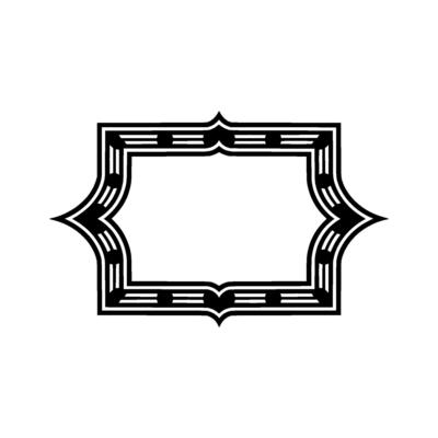 Art Deco Frame, Geometric Ornament, Elegant Border, Vintage - Outline