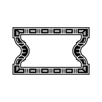 Art Deco Frame, Geometric Ornament, Elegant Border, Vintage, Monochrome