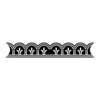 Art Deco Floral Border, Elegant Element, Geometric vector