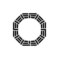 Geometric Circle Emblem, Minimalist, Circular Motif, Flat vector