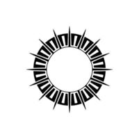 Geometric Sunburst, Tribal Motif, Minimalist vector