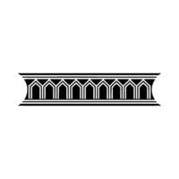 Geometric Arch Ornament, Vintage Style Border, Retro vector