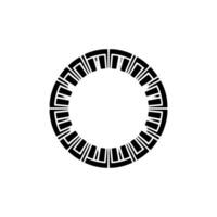 Geometric Circle Frame, Art Deco Style, Minimalist, Monochrome vector