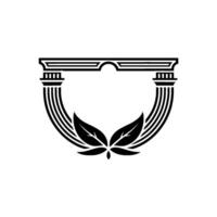 Classical Shield Emblem, Verdant Growth, Heritage vector