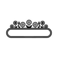 Retro Floral Border, Minimalist vector