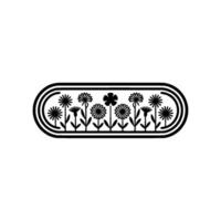 Minimalist Floral Oval Emblem, Botanical Illustration vector