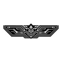 Geometric Wing Emblem, Circuitry Abstract vector