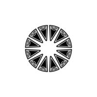 Geometric Pizza Slice Emblem, Minimalist Circular vector