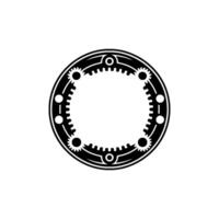 Circular Gear Mechanism, Retro Industrial vector
