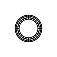 Geometric Circle Emblem, Minimalist, Outline vector