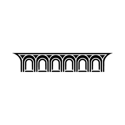 Art Deco Archway, Geometric Ornamentation, Minimalist - Line art